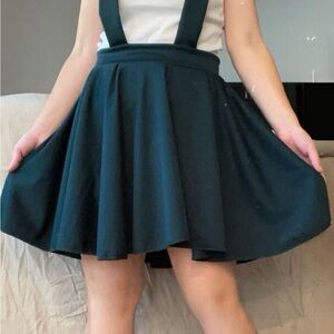 Suspender Dark Green Skater Skirt LG